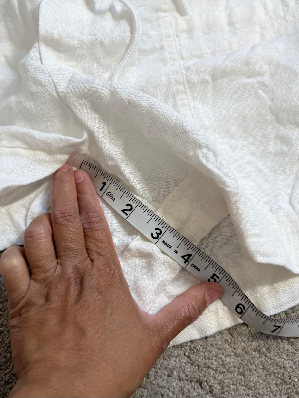 Athleta White Drawstring Linen-Blend Women’s Shorts - Picture 10 of 12